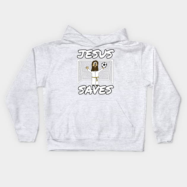 Jesus Saves Christian Football Church Soccer Kids Hoodie by doodlerob